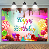 Couleur Bonbons Monde Chocolats Joyeux Anniversaire Toile de Fond